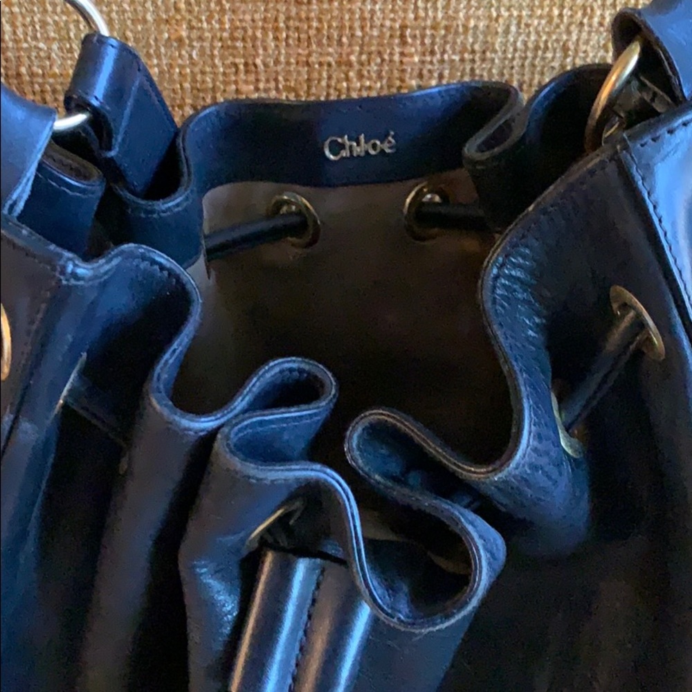 Chloe Drawstring Leather Bag - Picture 3 of 5